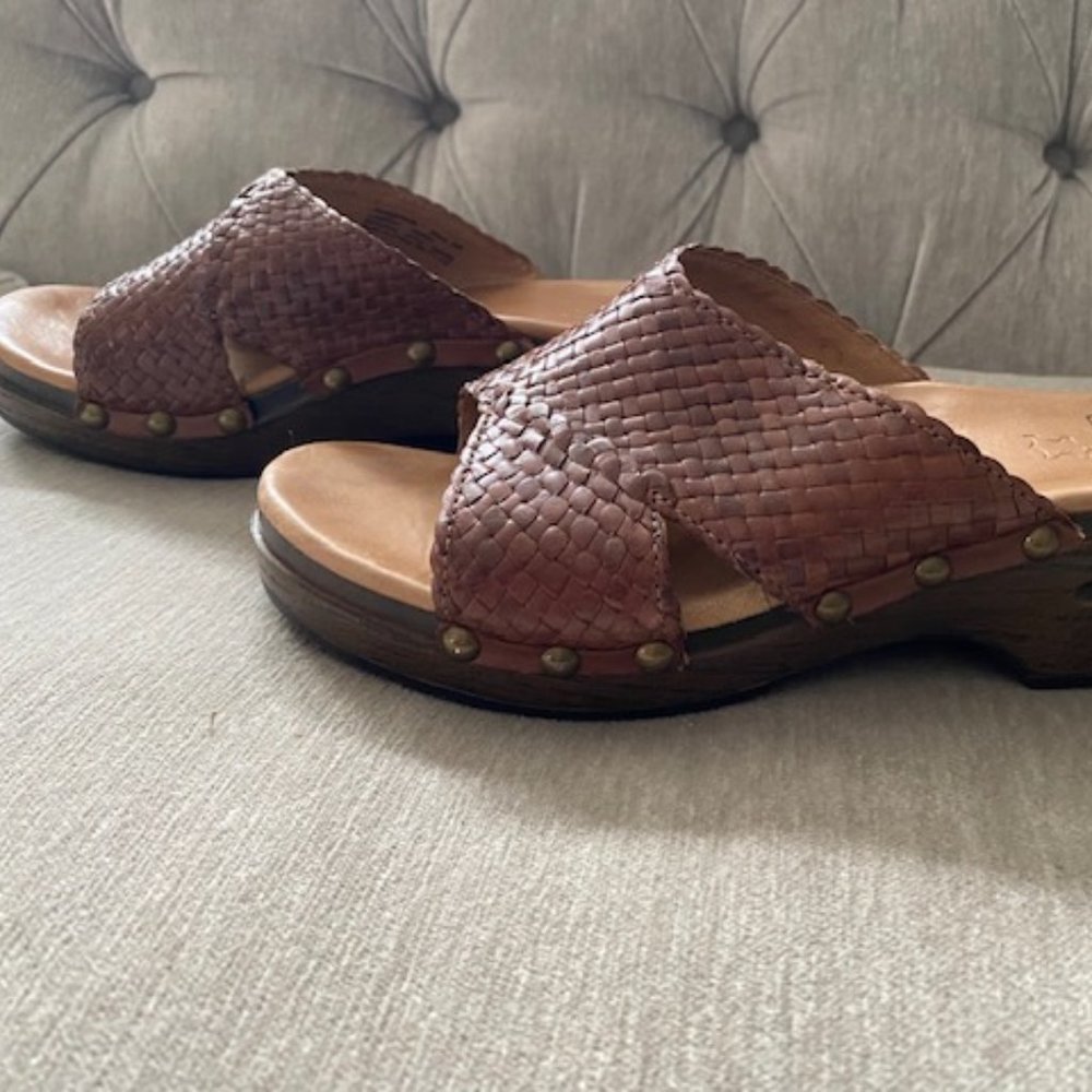 Dansko Mila Slides - Woven Leather in beautiful Cordovan - VGC Size 38 - Picture 2 of 5